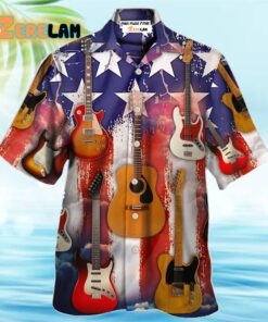 Guitar Independence Day Star America Hawaiian Shirt