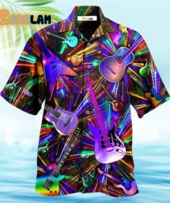 Guitar Love Neon Color Hawaiian Shirt