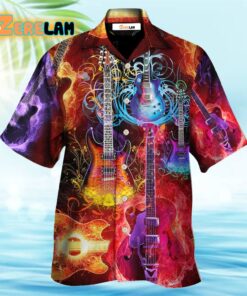 Guitar Lover Acoustic Beautiful Colorful Hawaiian Shirt