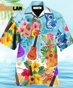 Guitar Tropical Hawaii Ukulele Hawaiian Shirt