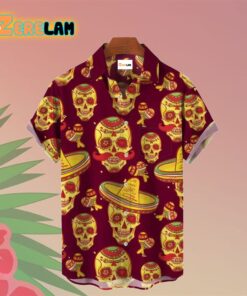 Happy Cinco De Mayo Skull Straw Hat Hawaiian Shirt