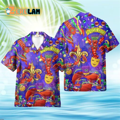Happy Mardi Gras Shrimps Hawaiian Shirt