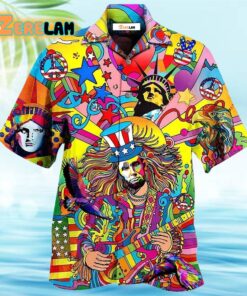 Hippie America Colorfull Style Hawaiian Shirt