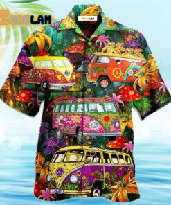 Hippie Bus Peace Life Colorful Style Hawaiian Shirt