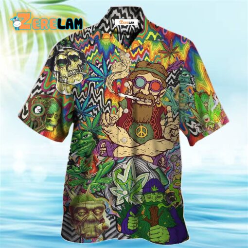 Hippie Feel Freedom From Smoking Cool Style Hawaiian Shirt