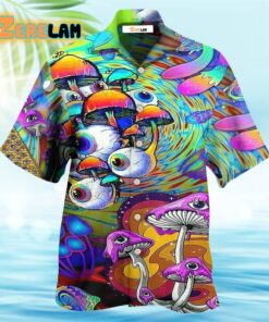 Hippie Mushroom Eyes Color Style Hawaiian Shirt