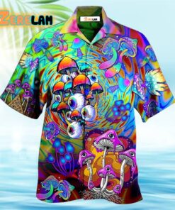 Hippie Mushroom Stay Trippy Little Hippie Colorful Hawaiian Shirt