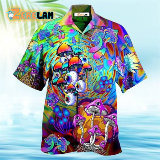 Hippie Mushroom Stay Trippy Little Hippie Colorful Hawaiian Shirt