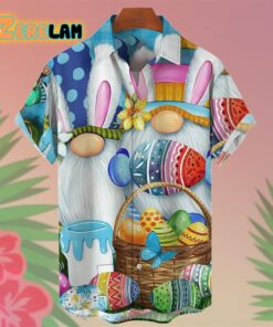 Holiday Casual Easter Gnome Bunny Hawaiian Shirt