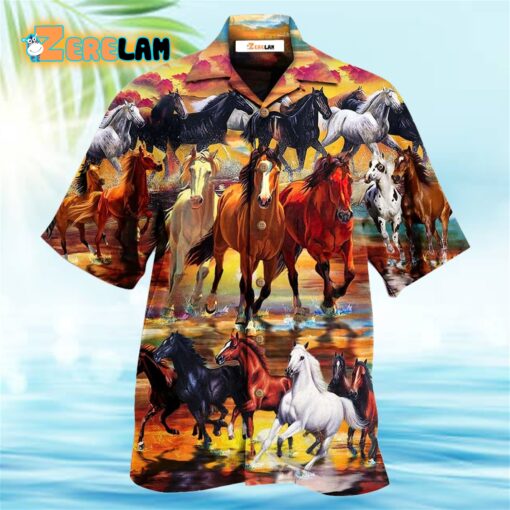 Horse Run Run Hawaiian Shirt