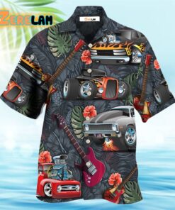 I Like Hot Rods And Guitars Hawaiian Shirt