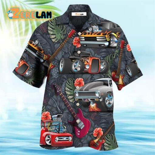 I Like Hot Rods And Guitars Hawaiian Shirt