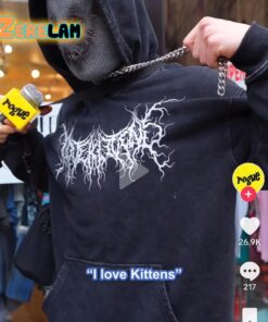 I Love Kittens Metal Hoodie