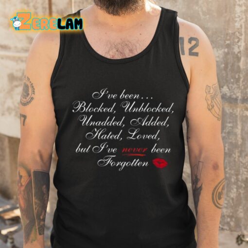 I’ve Been Blocked Unblocked Unadded Added Hated Loved But I’ve Never Been Forgotten Shirt