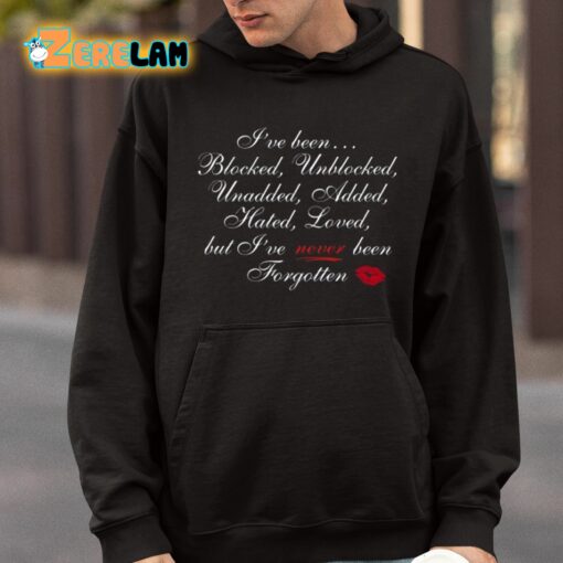 I’ve Been Blocked Unblocked Unadded Added Hated Loved But I’ve Never Been Forgotten Shirt