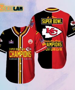 Chiefs 4 Time Super Bowl Champions Baseball Jersey