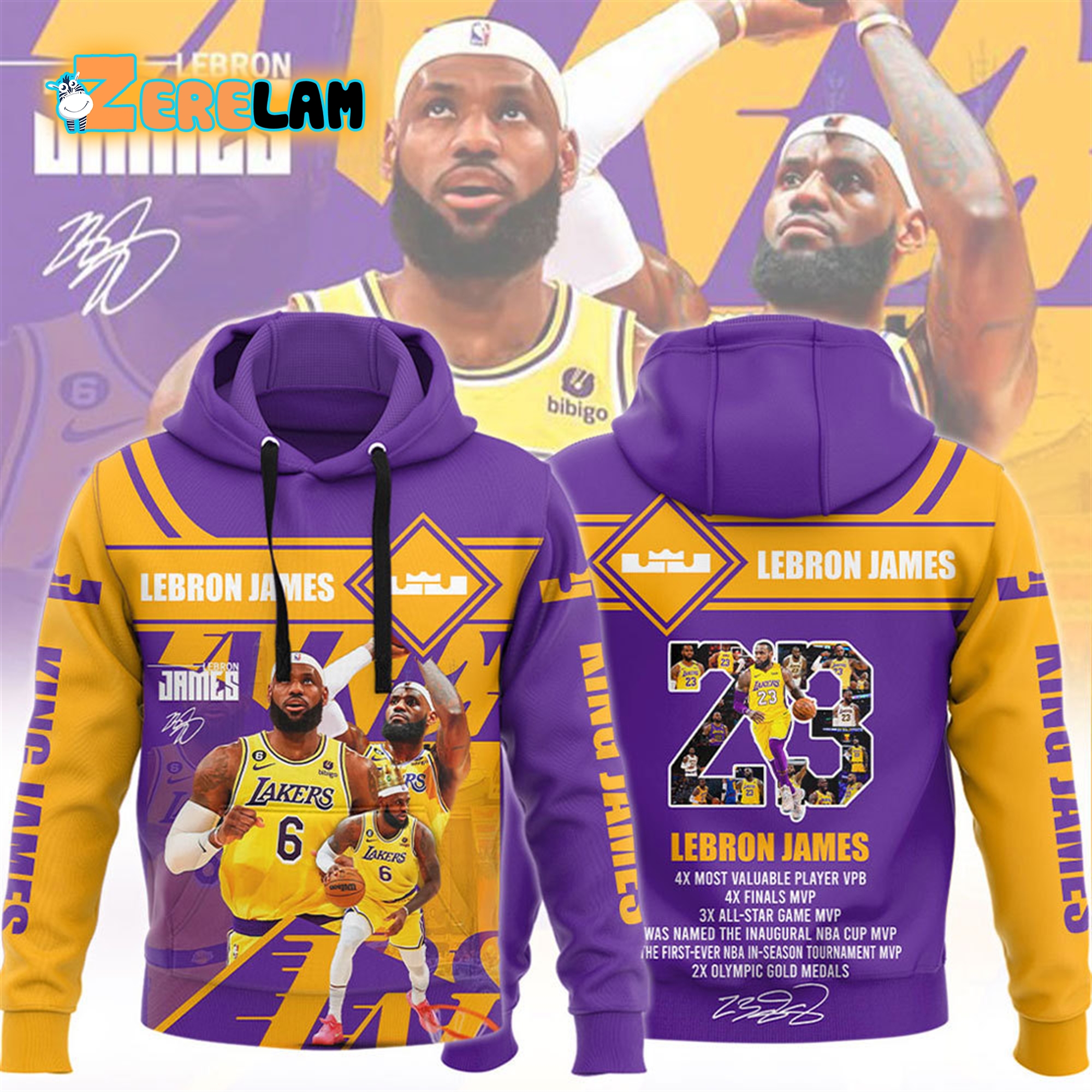 Lakers LeBron James King James Hoodie - Zerelam