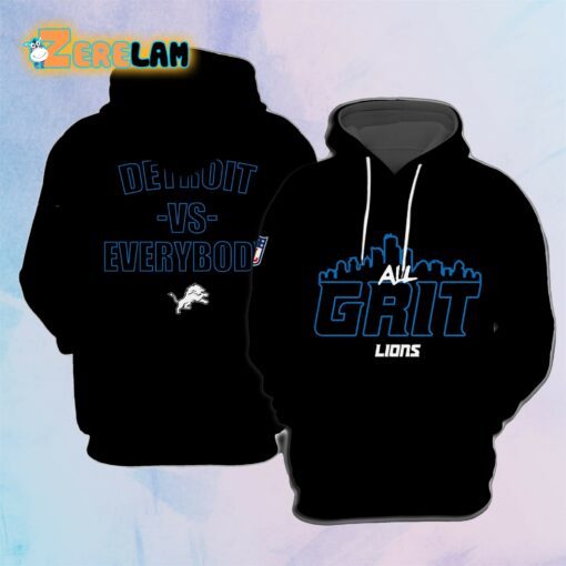 All Grit Detroit Vs Everybody Lions Hoodie - Zerelam