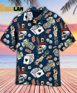 Lucky Dice Spades Gamble Skull Hawaiian Shirt