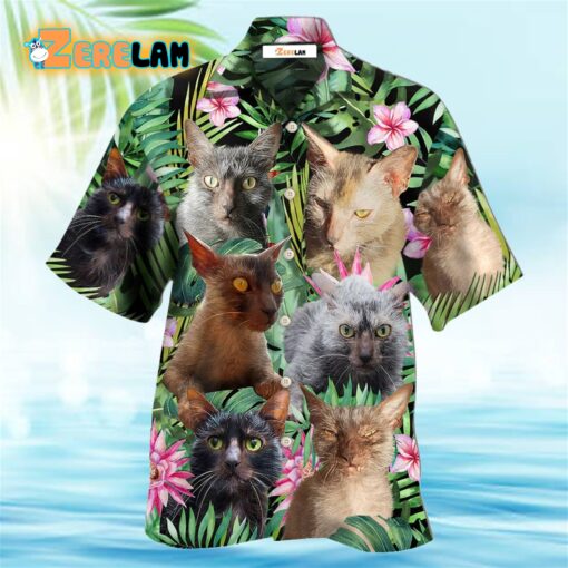 Lykoi Cat Love Beautiful Flower Hawaiian Shirt