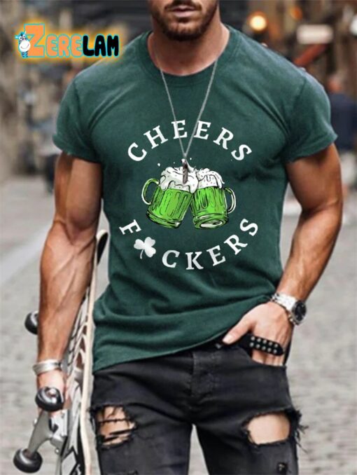 Men’s St. Patrick’s Day Cheers Fuckers Shirt