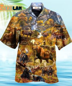 Moose Spend Time In The Woods Hawaiian Shirt