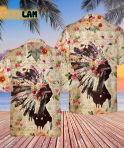 Native Girl Flowers Floral Hawaiian Shirt