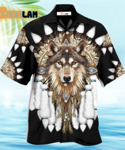 Native Wolf Hawaiian Shirt