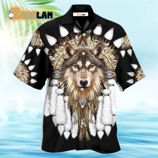 Native Wolf Hawaiian Shirt