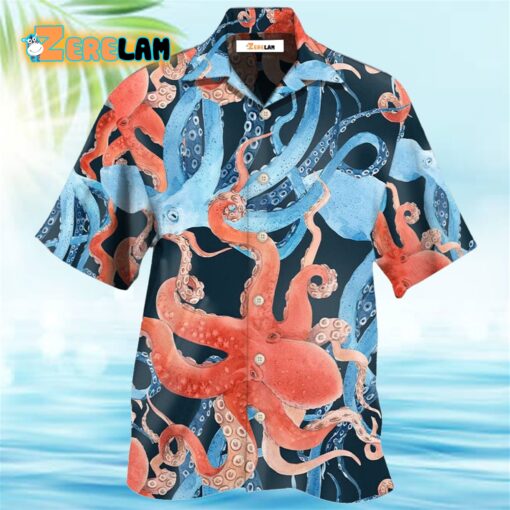 Octopus Colorful Ocean Life Basic Hawaiian Shirt