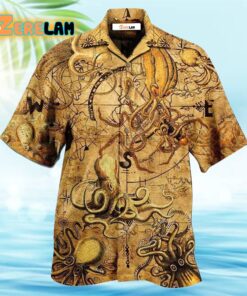 Octopus Hunting Treasure Vintage Hawaiian Shirt