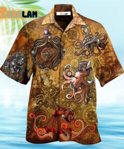 Octopus Steampunk Vintage Style Hawaiian Shirt