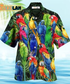 Parrot Family Colorful Tropical Hawaiian Shirt
