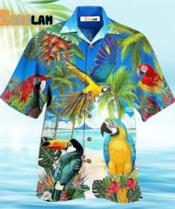 Parrot High By The Beach Hawaiian Shirt