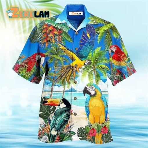 Parrot High By The Beach Hawaiian Shirt