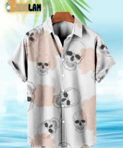 Peony And Skull Summer Hawaiian Shirt