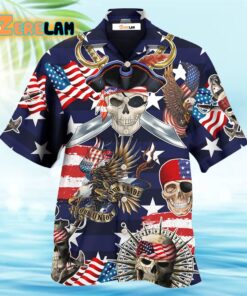 Pirate Skeleton America Independence Day Hawaiian Shirt