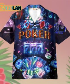 Poker Neon Casino Slot Machine With Jackpot Hawaiian Shirt