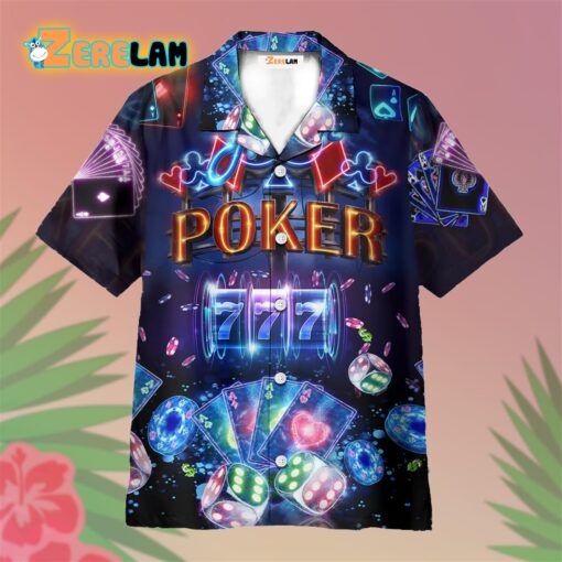 Poker Neon Casino Slot Machine With Jackpot Hawaiian Shirt