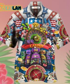 Poker US Flag Casino Lover Hawaiian Shirt