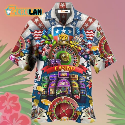 Poker US Flag Casino Lover Hawaiian Shirt