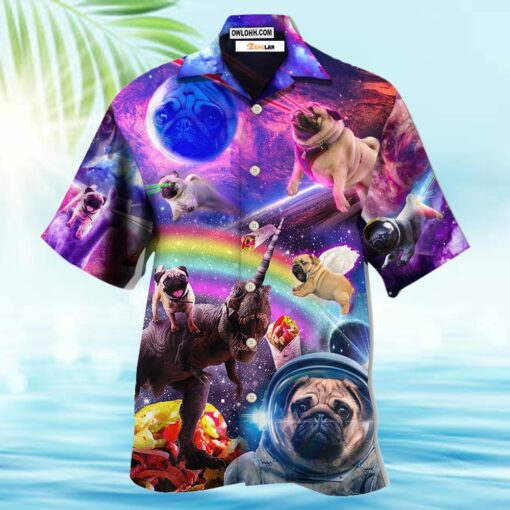 Pug Dog Galaxy Rainbow Style Hawaiian Shirt