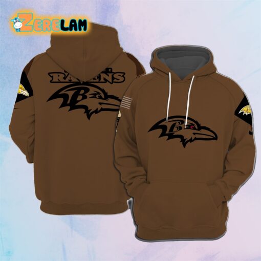 Ravens Salute To Service Veterans Day Brown Hoodie