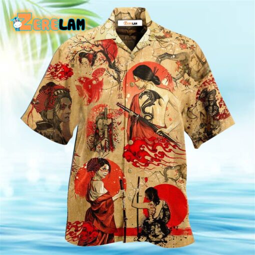 Samurai Girl Strong Hawaiian Shirt