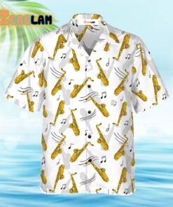 Saxophone Seamless Pattern Hawaiian Shirt