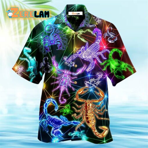 Scorpion Colorful Neon Style Hawaiian Shirt