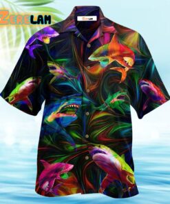 Shark Neon Style Lover Hawaiian Shirt