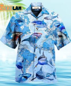 Deep Sea Shark Pattern Hawaiian Shirt - Zerelam