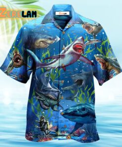 Shark What If Megalodon Was Alive Hawaiian Shirt