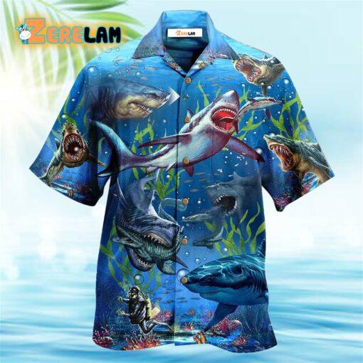 Shark What If Megalodon Was Alive Hawaiian Shirt